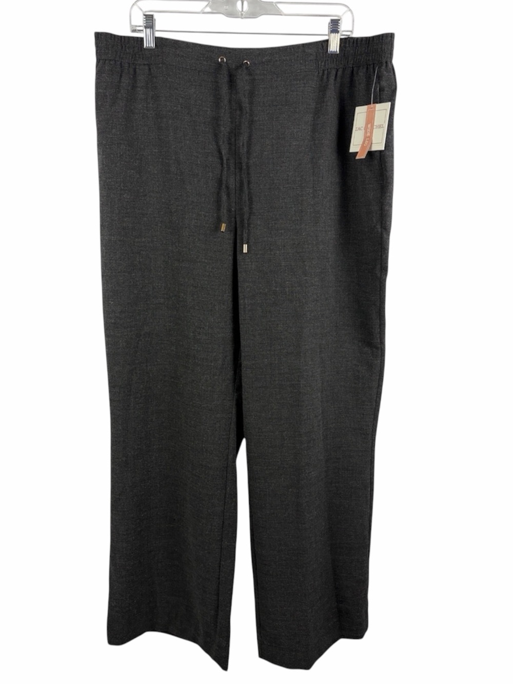 Zac & Rachel Charcoal Heather Wide Leg Pull-On Pants NWT Size XL